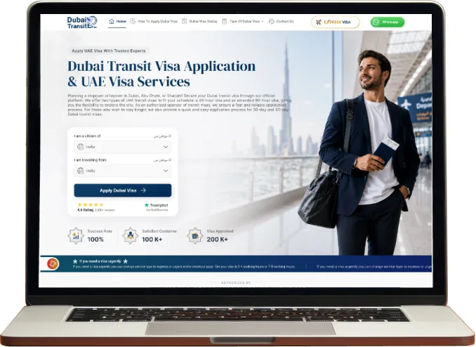 Dubai Transit e-Visa website — Choose Your Living And Citizenship Country.
